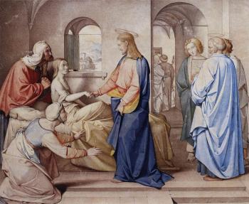 Johann Friedrich Overbeck : Christ Resurrects The Daughter Of Jairu